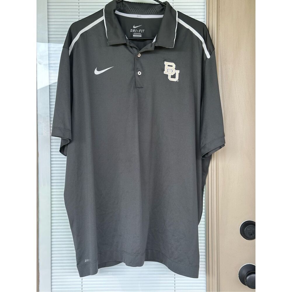 Nike size 2XL Dri Fit gray polo shirt - Baylor University